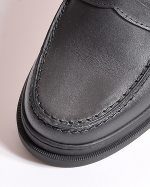 Zapato Escolar Mocasín de Piel Negro Napa Mate Unisex